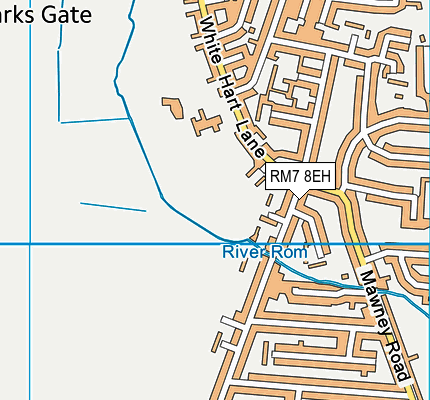 RM7 8EH map - OS VectorMap District (Ordnance Survey)