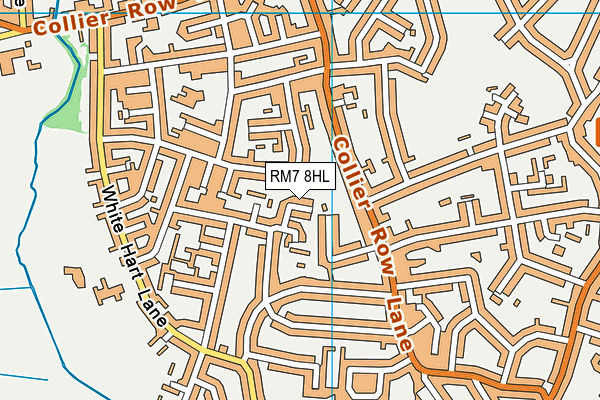 RM7 8HL map - OS VectorMap District (Ordnance Survey)