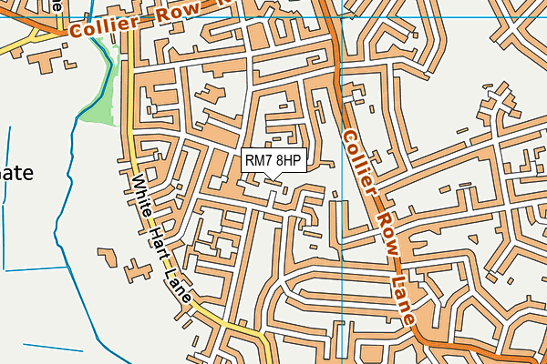 RM7 8HP map - OS VectorMap District (Ordnance Survey)