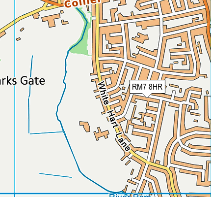 RM7 8HR map - OS VectorMap District (Ordnance Survey)