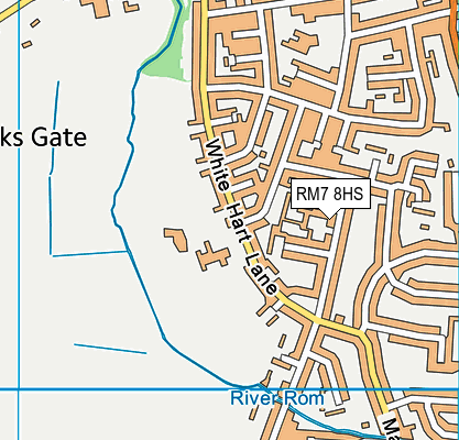 RM7 8HS map - OS VectorMap District (Ordnance Survey)