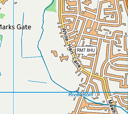 RM7 8HU map - OS VectorMap District (Ordnance Survey)