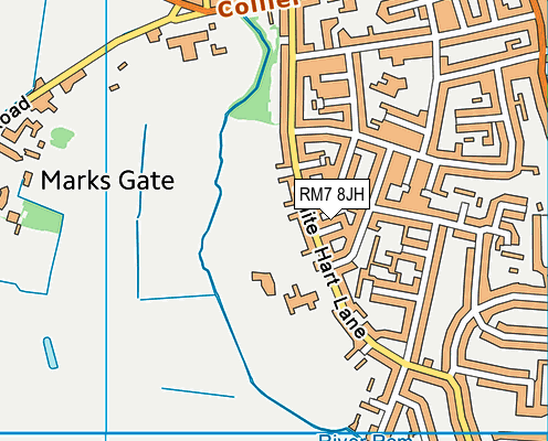 RM7 8JH map - OS VectorMap District (Ordnance Survey)