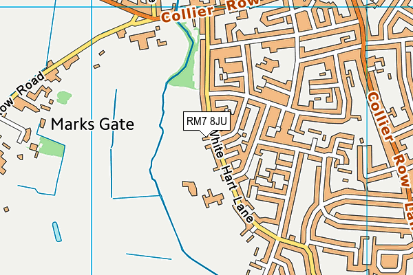 RM7 8JU map - OS VectorMap District (Ordnance Survey)