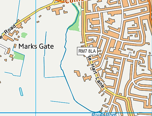 RM7 8LA map - OS VectorMap District (Ordnance Survey)