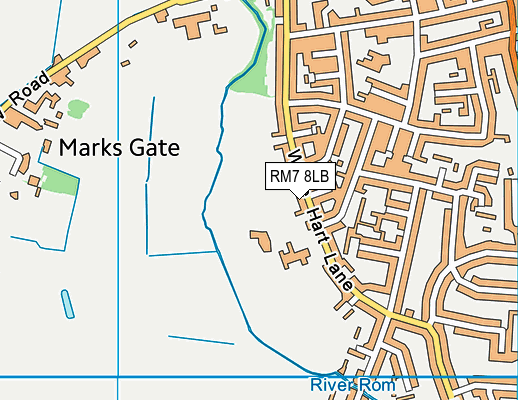 RM7 8LB map - OS VectorMap District (Ordnance Survey)