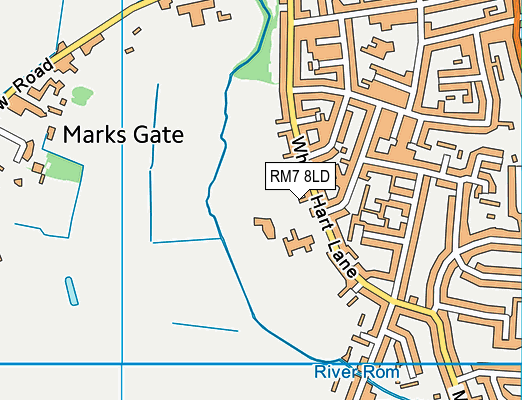 RM7 8LD map - OS VectorMap District (Ordnance Survey)