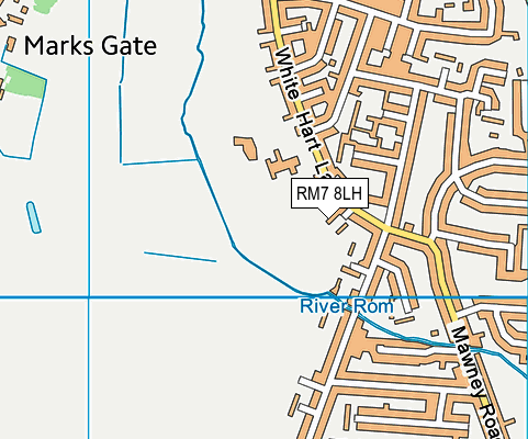 RM7 8LH map - OS VectorMap District (Ordnance Survey)
