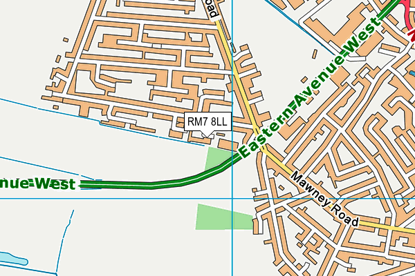 RM7 8LL map - OS VectorMap District (Ordnance Survey)