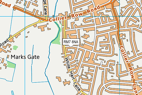 RM7 8NA map - OS VectorMap District (Ordnance Survey)