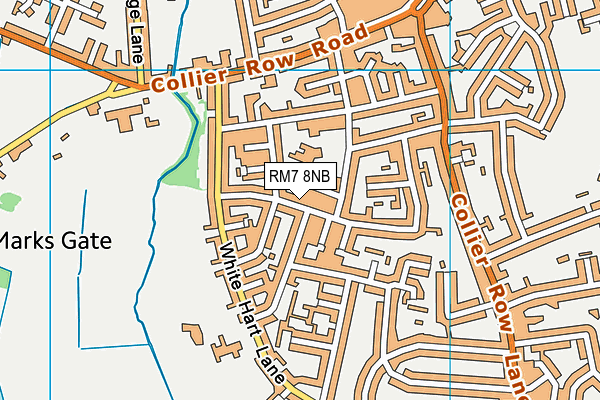 RM7 8NB map - OS VectorMap District (Ordnance Survey)