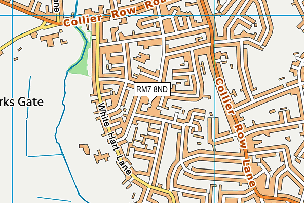 RM7 8ND map - OS VectorMap District (Ordnance Survey)