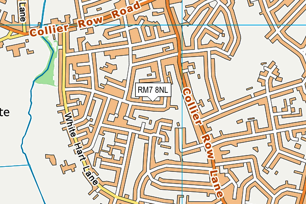 RM7 8NL map - OS VectorMap District (Ordnance Survey)