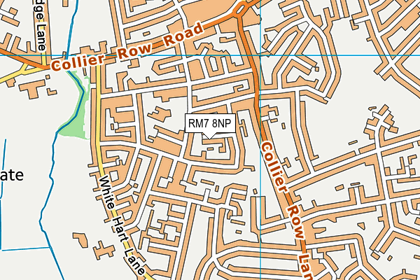 RM7 8NP map - OS VectorMap District (Ordnance Survey)