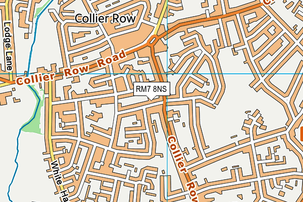 RM7 8NS map - OS VectorMap District (Ordnance Survey)