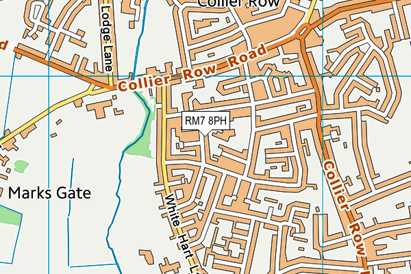 RM7 8PH map - OS VectorMap District (Ordnance Survey)