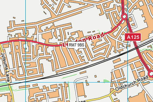 RM7 9BS map - OS VectorMap District (Ordnance Survey)