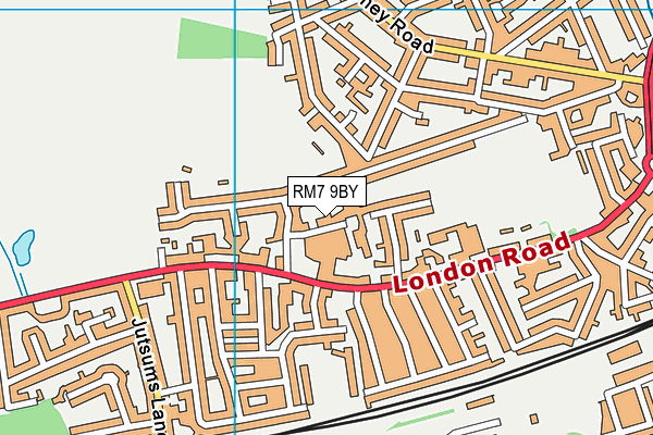 RM7 9BY map - OS VectorMap District (Ordnance Survey)