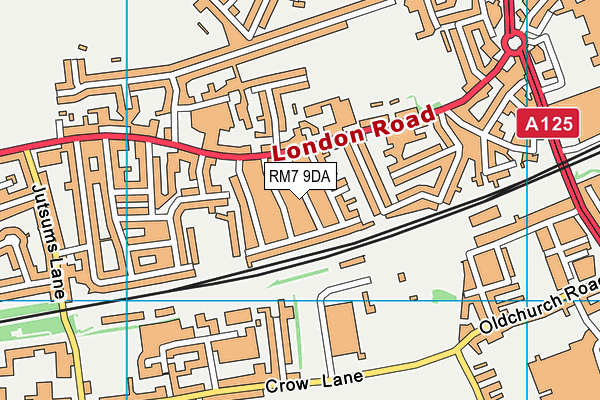 RM7 9DA map - OS VectorMap District (Ordnance Survey)