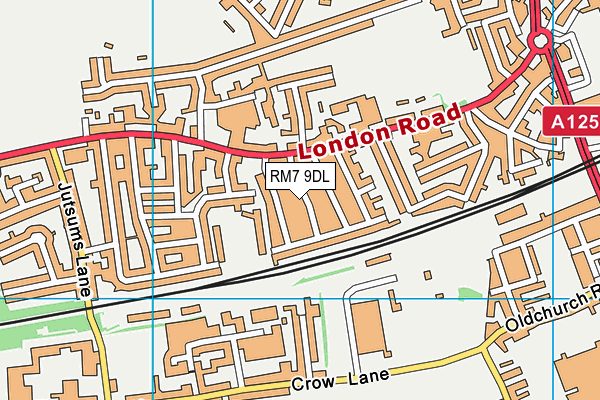 RM7 9DL map - OS VectorMap District (Ordnance Survey)