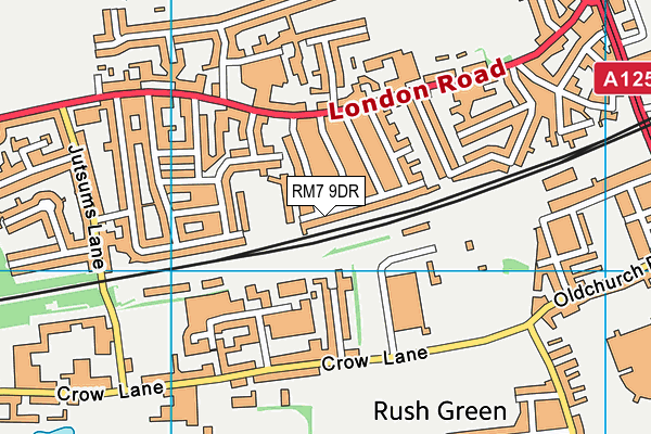 RM7 9DR map - OS VectorMap District (Ordnance Survey)