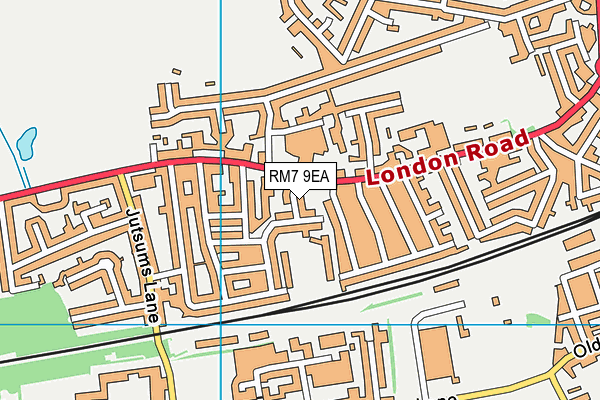 RM7 9EA map - OS VectorMap District (Ordnance Survey)