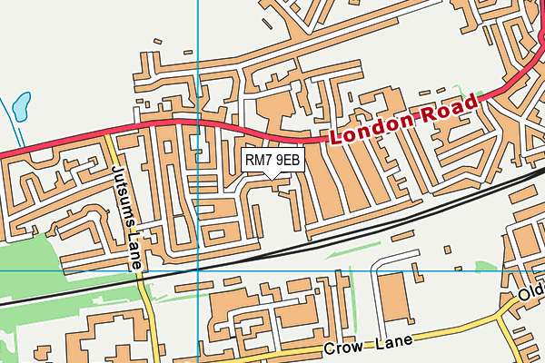 RM7 9EB map - OS VectorMap District (Ordnance Survey)