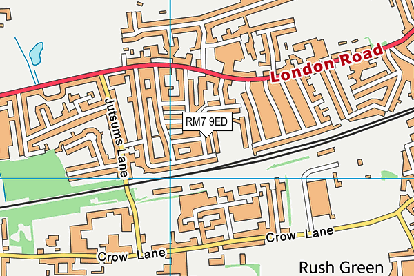 RM7 9ED map - OS VectorMap District (Ordnance Survey)
