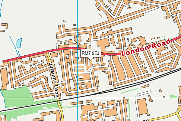 RM7 9EJ map - OS VectorMap District (Ordnance Survey)