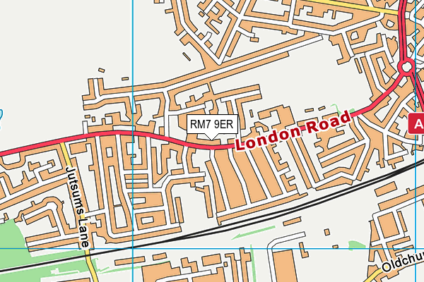 RM7 9ER map - OS VectorMap District (Ordnance Survey)