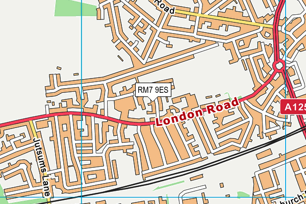 RM7 9ES map - OS VectorMap District (Ordnance Survey)