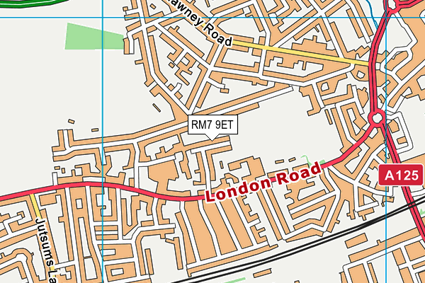 RM7 9ET map - OS VectorMap District (Ordnance Survey)