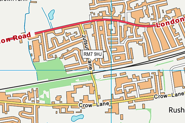 RM7 9HJ map - OS VectorMap District (Ordnance Survey)