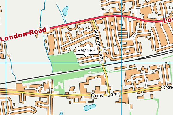 RM7 9HP map - OS VectorMap District (Ordnance Survey)