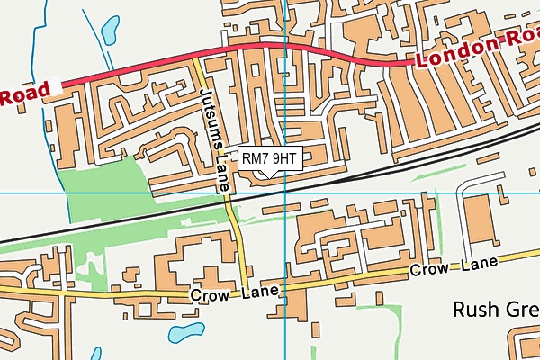 RM7 9HT map - OS VectorMap District (Ordnance Survey)