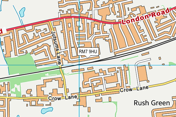 RM7 9HU map - OS VectorMap District (Ordnance Survey)