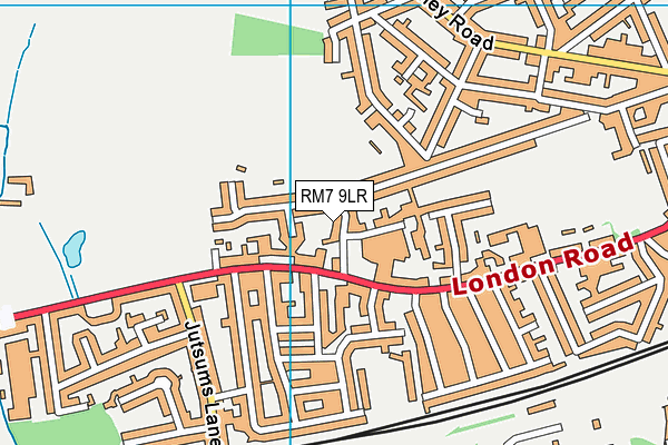 RM7 9LR map - OS VectorMap District (Ordnance Survey)
