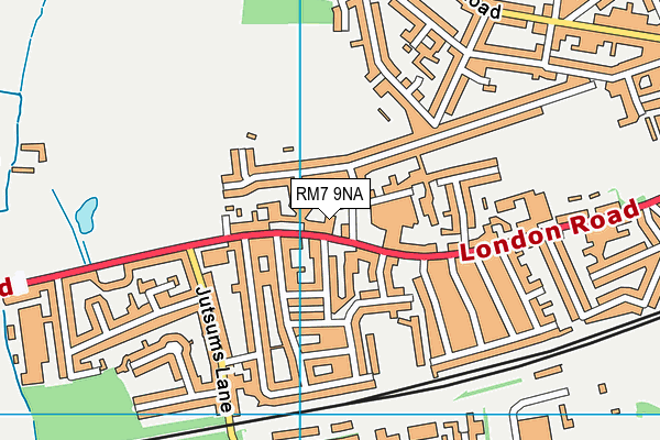 RM7 9NA map - OS VectorMap District (Ordnance Survey)