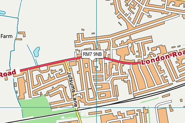 RM7 9NB map - OS VectorMap District (Ordnance Survey)