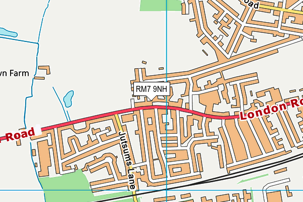 RM7 9NH map - OS VectorMap District (Ordnance Survey)