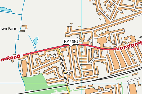 RM7 9NJ map - OS VectorMap District (Ordnance Survey)