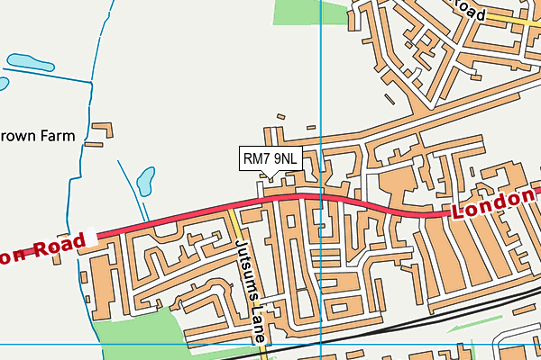 RM7 9NL map - OS VectorMap District (Ordnance Survey)
