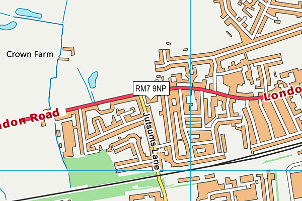 RM7 9NP map - OS VectorMap District (Ordnance Survey)