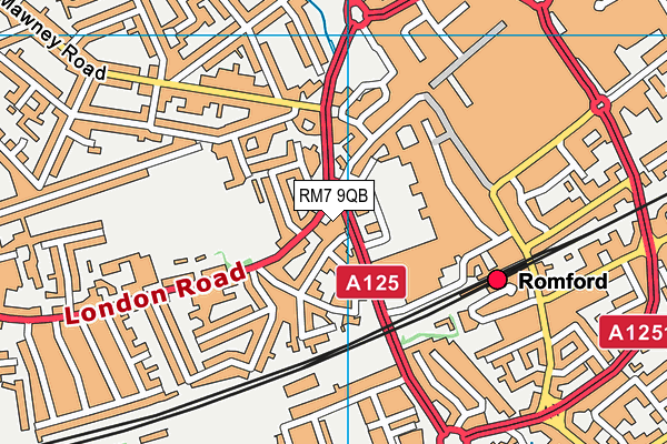 RM7 9QB map - OS VectorMap District (Ordnance Survey)