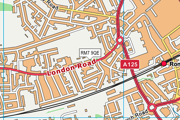 RM7 9QE map - OS VectorMap District (Ordnance Survey)