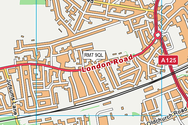 RM7 9QL map - OS VectorMap District (Ordnance Survey)
