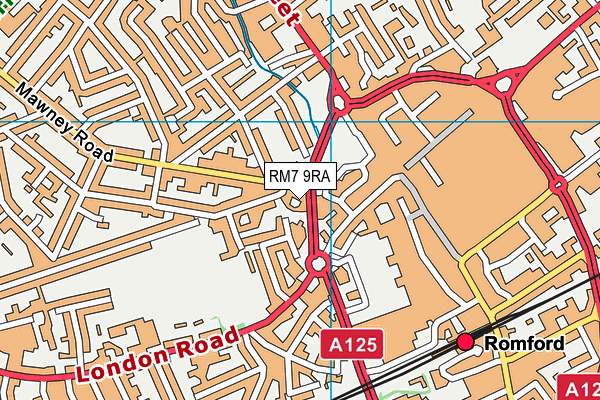 RM7 9RA map - OS VectorMap District (Ordnance Survey)