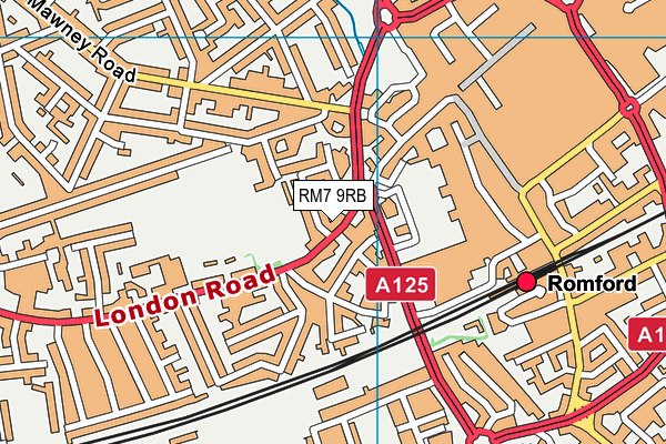 RM7 9RB map - OS VectorMap District (Ordnance Survey)