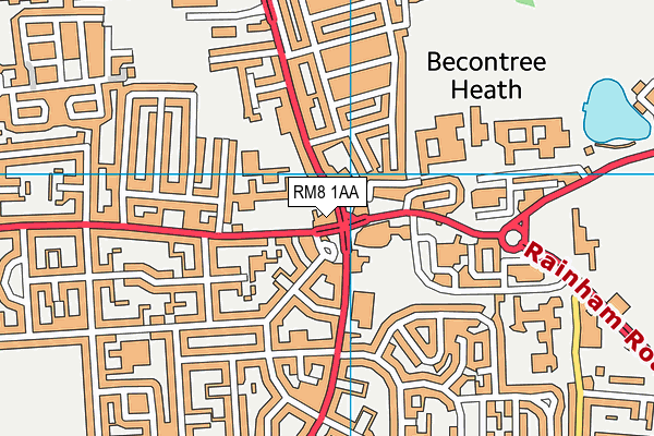RM8 1AA map - OS VectorMap District (Ordnance Survey)