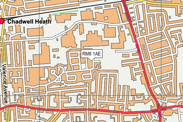 RM8 1AE map - OS VectorMap District (Ordnance Survey)